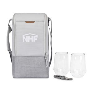 Parkview Recycled rPET Insulated Wine-to-Go Carry Tote - Greystone
