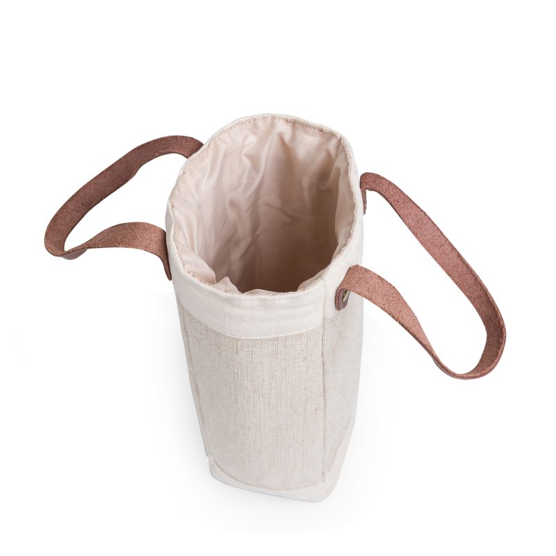 Pinot Jute Single Bottle Insulated Wine Bag - 3