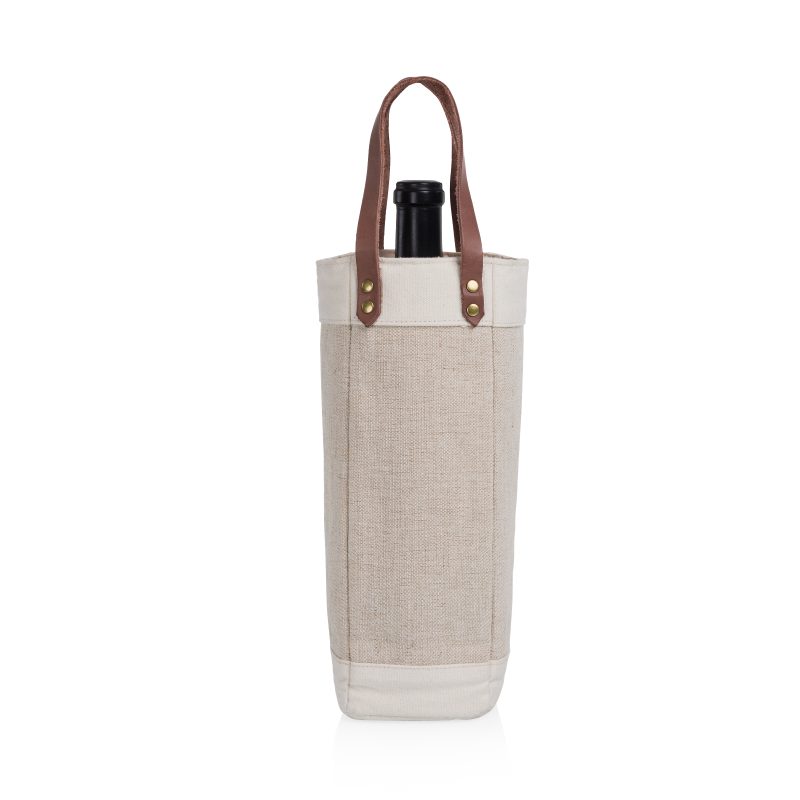 Pinot Jute Single Bottle Insulated Wine Bag - 4