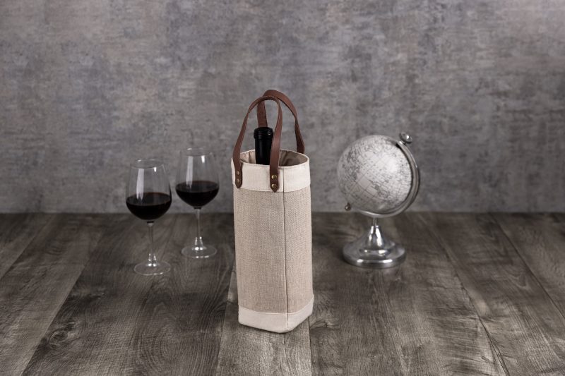 Pinot Jute Single Bottle Insulated Wine Bag - 5