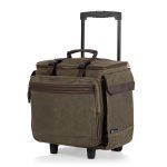 Somm 12 Bottle Wine Tote with wheels- Khaki/Brown - 1