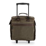 Somm 12 Bottle Wine Tote with wheels- Khaki/Brown