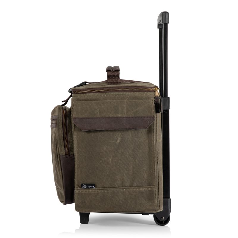 Somm 12 Bottle Wine Tote with wheels- Khaki/Brown - 2