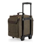 Somm 12 Bottle Wine Tote with wheels- Khaki/Brown - 4