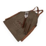 Waxed Canvas BBQ Grill Apron with tools and bottle opener - 1